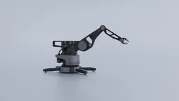 Detailed 3D rendering of a large, futuristic industrial robot arm with articulated joints, suitable for Blender 3D projects.