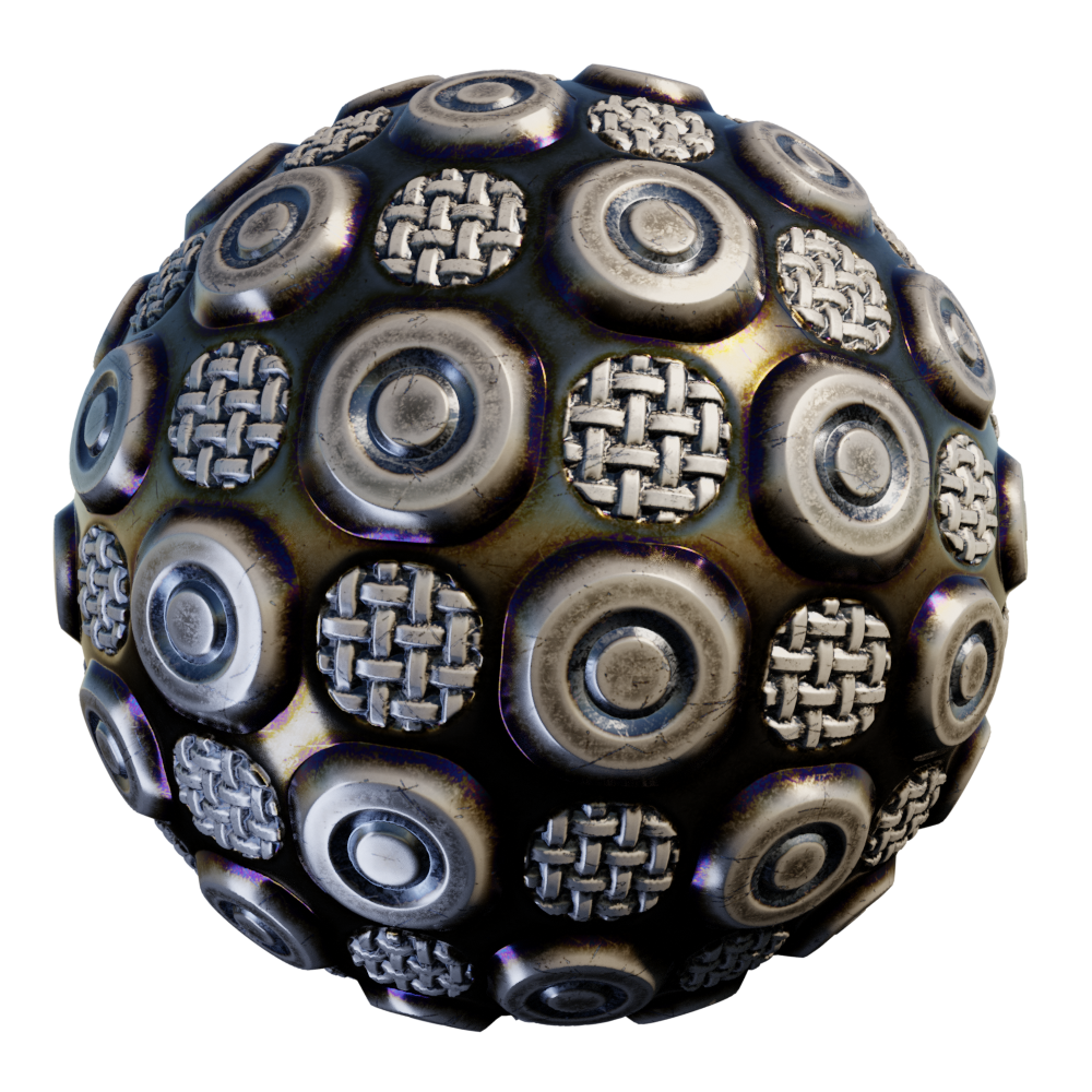 BlenderKit | Download the FREE Stylize metallic bumpy texture material
