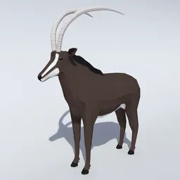 Low Poly Sable Antelope