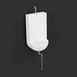 Detailed white urinal 3D model with high-resolution texture, perfect for Blender rendering.