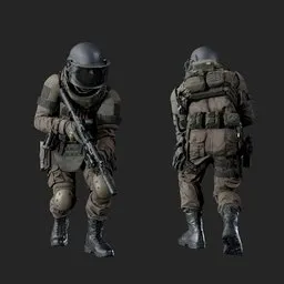 Police Tactical Unit Crouched Breach