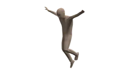 3D Blender model of a stylized, low-poly child in mid-jump with a quad mesh optimized for CG visualization.