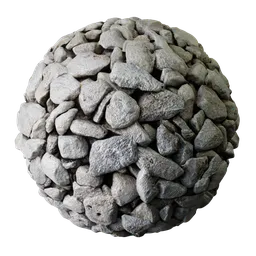 2K PBR realistic gravel texture for 3D modeling in Blender and other software, with high detail and displacement mapping.