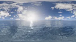 Ocean horizon sun clouds