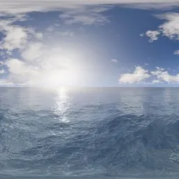 Ocean horizon sun clouds