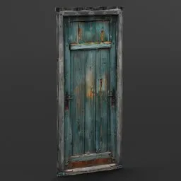 Aged wooden plank door for shad