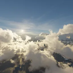 Aerial Cloudy Mountain Landscape