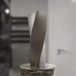 Minimalist Twisted Concrete Sculpture