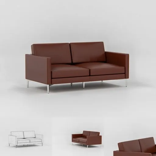 Knoll Divina Two Seat Leather Sofa