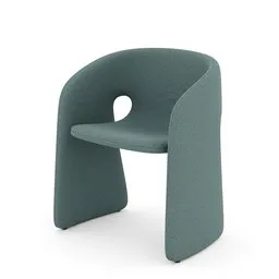 "3D model of a Celeste Chair in Blender 3D - upholstered armchair with a unique hole design on the back. Designed by Carles Delclaux Is with high-texture details. Perfect for product design and interior visualization projects."