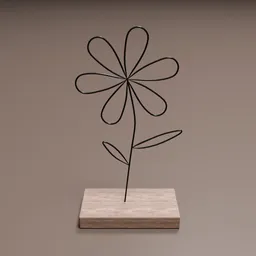 Simple Lowpoly Flower Stem Sculpture