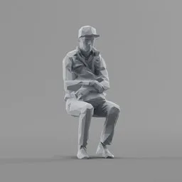 Lowpoly Male Sitting