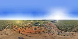 360-degree HDR panorama showcasing diverse vegetation & lighting for realistic scene rendering.