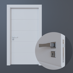 White door with metal handle