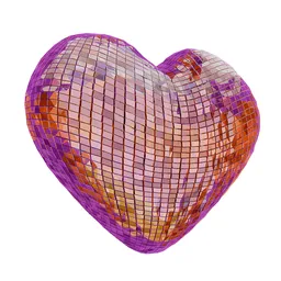 Heart made of glass pieces