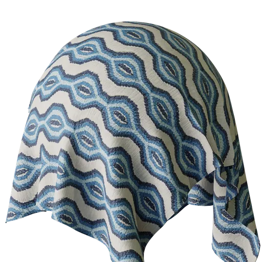 Graphical Blue Embroidery