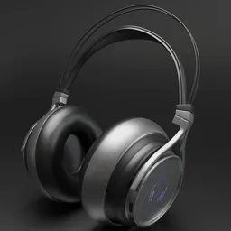 High-resolution 3D rendered headphones, detailed design, suitable for Blender animation and rendering projects.