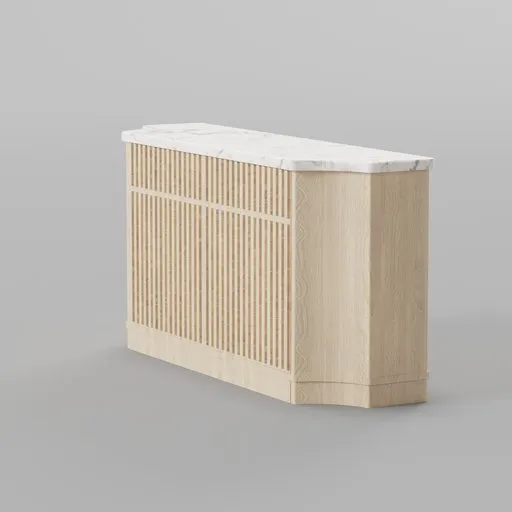 Ivy Bronx Server Marble Oak Finish