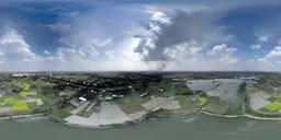 360° Aerial Panorama of Lush Farmland