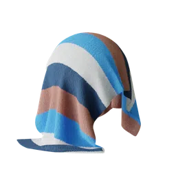High-resolution striped towel PBR material for Blender 3D, ideal for realistic fabric texturing.