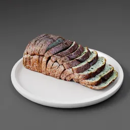 Sliced Bread Loaf on Plate