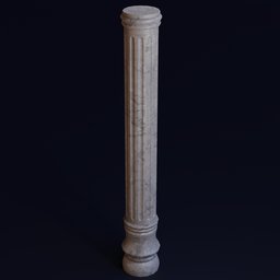 Detailed 3D model of an antique textured column for architectural visualization, Blender-compatible with UV mapping.