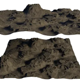 Detailed Blender 3D model showcasing textured sediment dune landscape suitable for high-quality renderings.