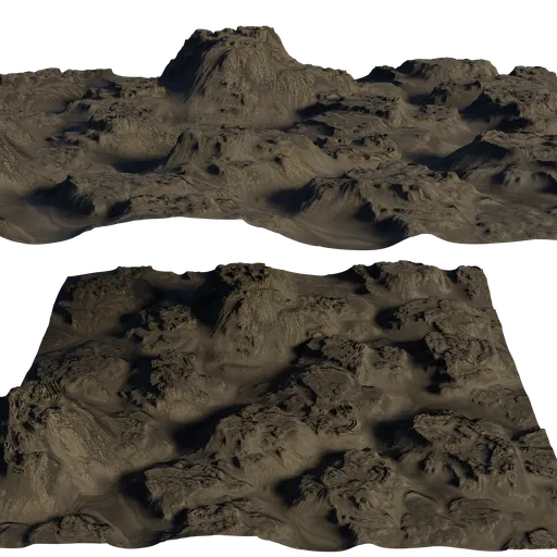 Detailed Blender 3D model showcasing textured sediment dune landscape suitable for high-quality renderings.