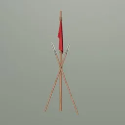Spear and flag