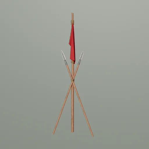 Spear and flag