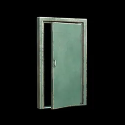Green metal door