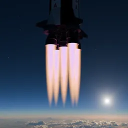 Procedural Rocket Flame (Rigged & Animated)