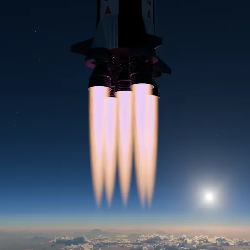 Procedural Rocket Flame (Rigged & Animated)