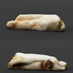 Realistic 3D shawarma model with optimized mesh for Blender rendering, perfect for food visualization.