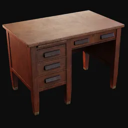 1930s Compact Wooden Office Desk