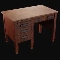 1930s Compact Wooden Office Desk