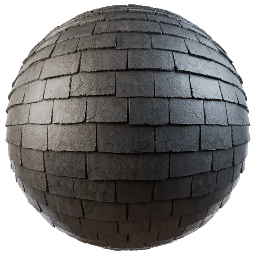 High-quality slate roof texture for 3D modeling, suitable for architectural visualizations and PBR workflows.