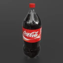Realistic 3D model of a soda bottle for Blender rendering, detailed texture mapping included.