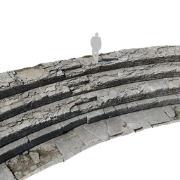 "Medieval Stone Steps PBR Scan 3D Model for Blender 3D: Historic Stone Steps from Small Roman Colosseum in Pula, Croatia. Includes Stone Arch, Mini Amphitheatre, and Organic Rippling Spirals."