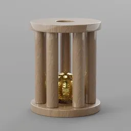 Wooden Cage Bell Rattle Toy
