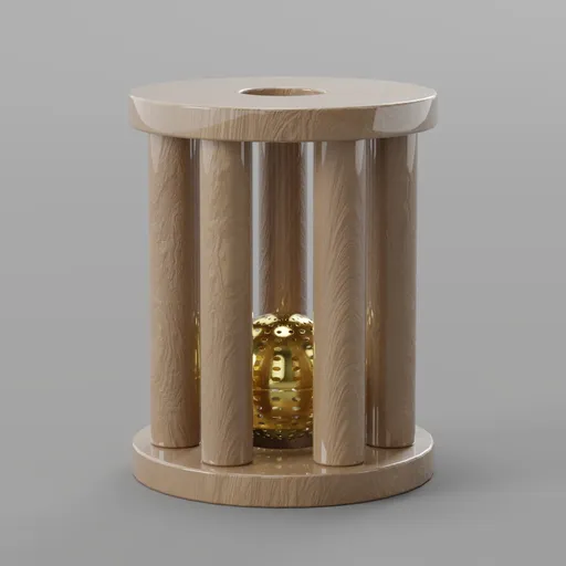 Wooden Cage Bell Rattle Toy