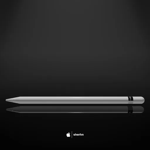 Detailed 3D model of a 1st-gen Apple Pencil for Blender, showcasing pressure sensitivity, and artistic precision.
