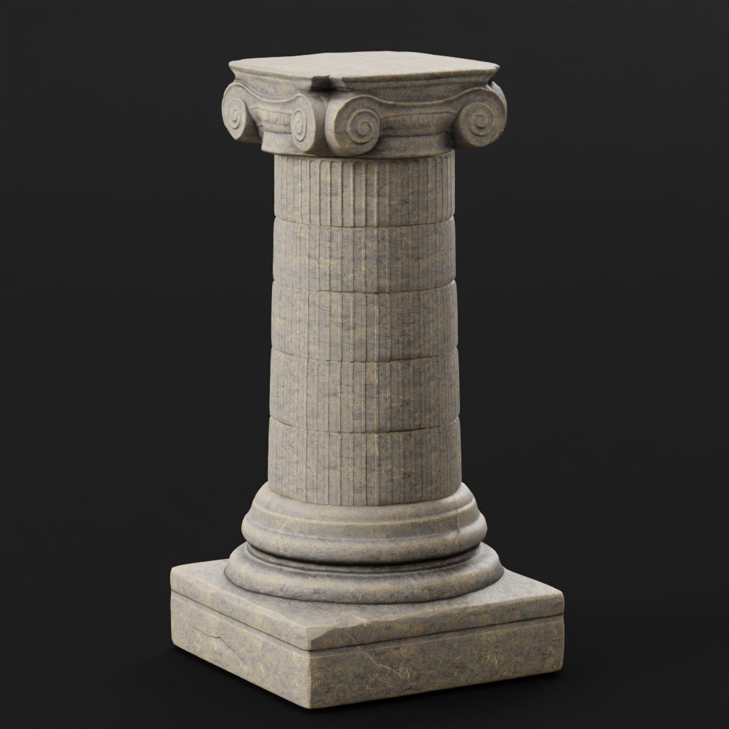 Stone Pillar Column Short | Molding / Carving models | Blendkit