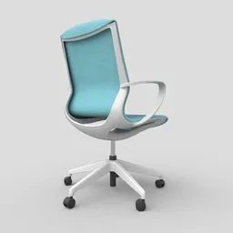 Modern Office Chair LP PBR4K White-Blue