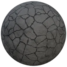 High-resolution cracked asphalt texture for 3D modeling, suitable for Blender PBR material library.