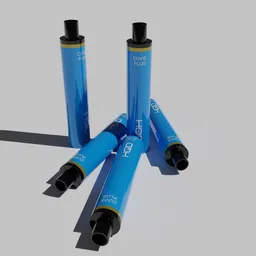 3D rendered e-cigarettes in blue with realistic textures and shadows, suitable for Blender 3D projects.