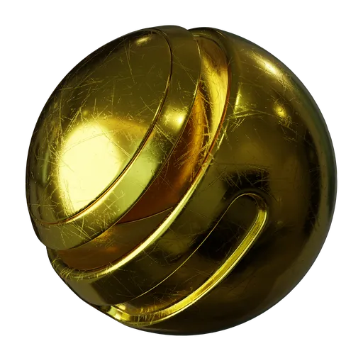 Scratched gold metal