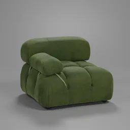 Vintage Green Tufted Lounge Chair