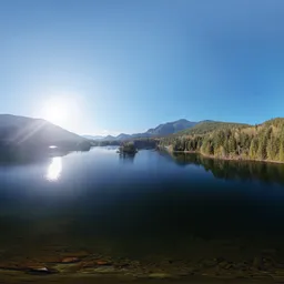 Aerial Lake with Mountains 17k