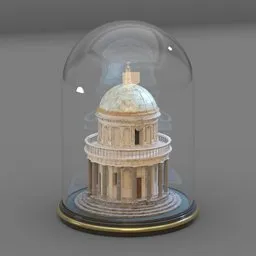 Detailed 3D model of Tempietto Di San Pietro under glass dome, designed for decor in Blender 3D.